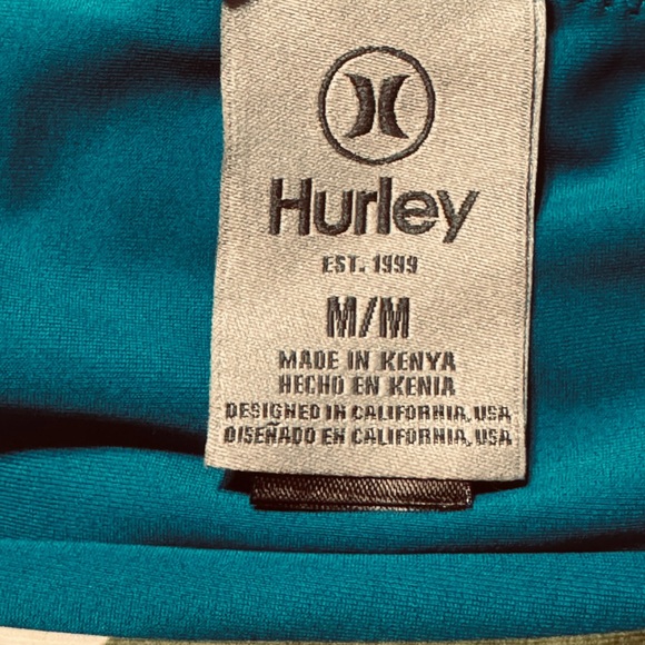 Hurley Reversible Teal Print Bikini M 8-10 - Picture 11 of 12